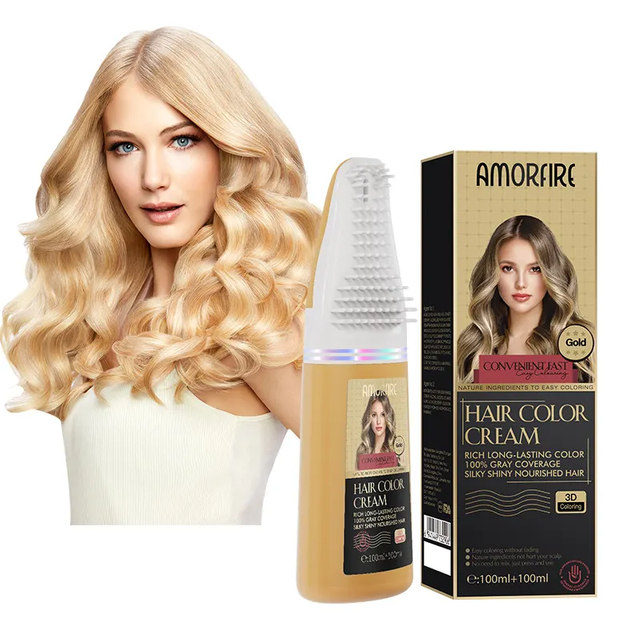 Permanent Hair Color Dye Shampoo with Comb Pump