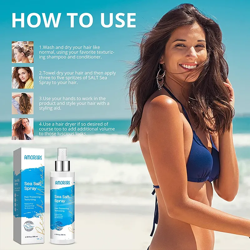 Natural Sea Salt Hair Spray For Beach Wave Hair
