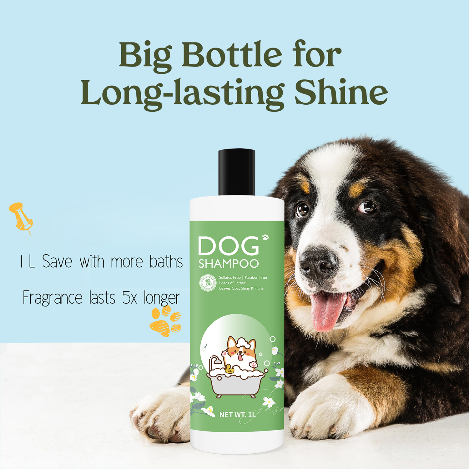 Dog Shampoo & Conditioner Set With Vanilla & Jasmine Fragrance