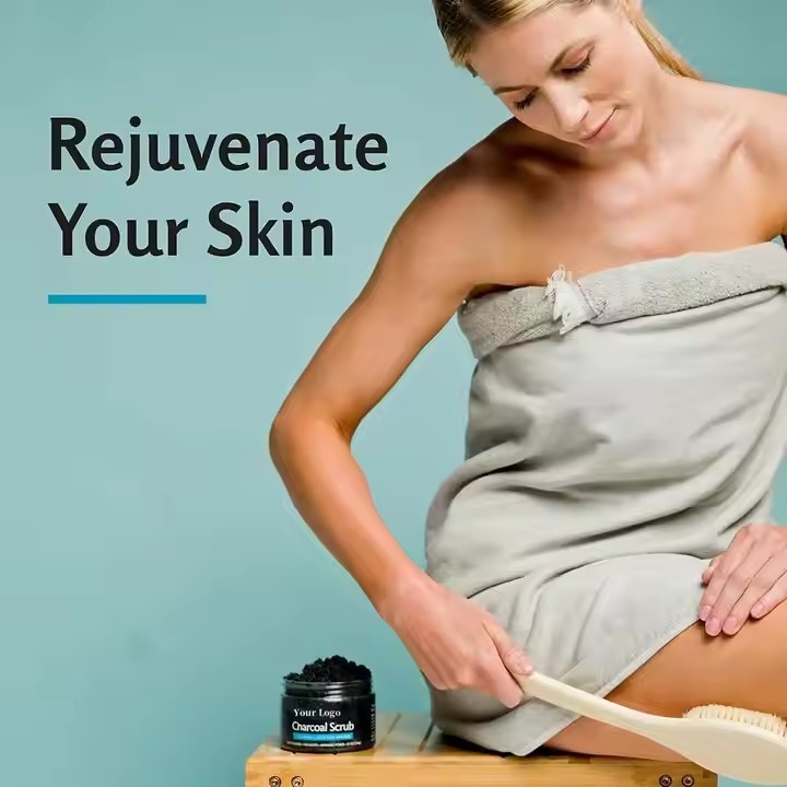 Charcoal Body Scrub with Collagen