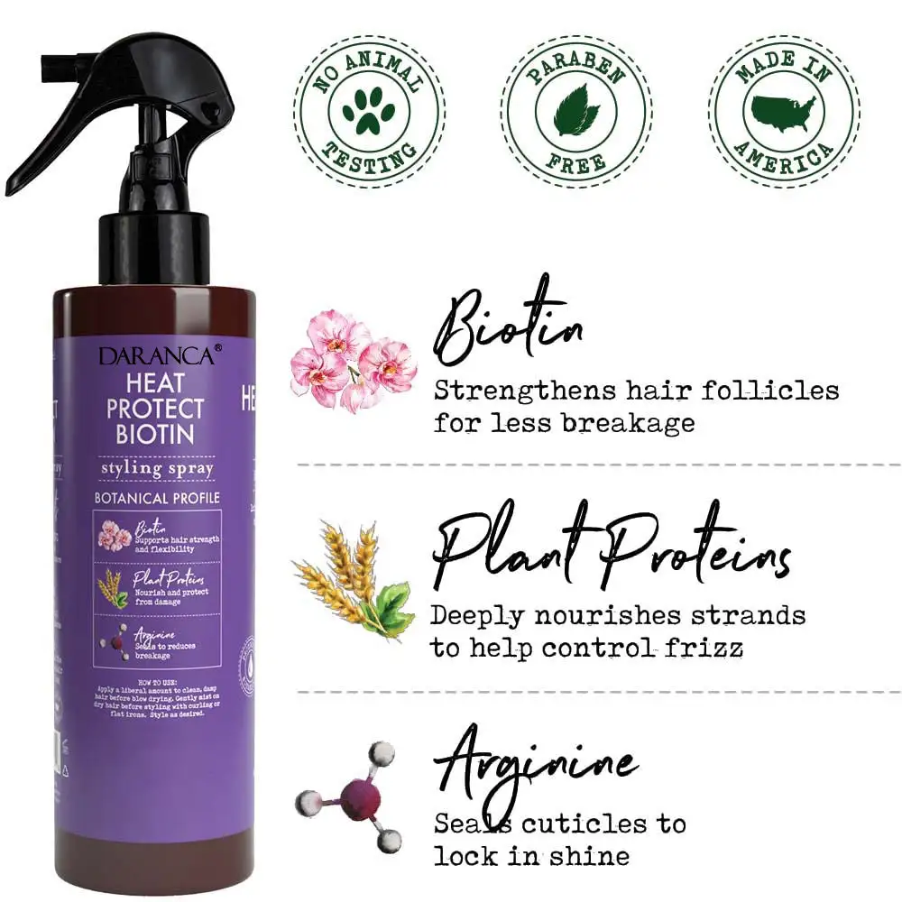 Natural Protein Moisturizing Hair Heat Protectant Spray