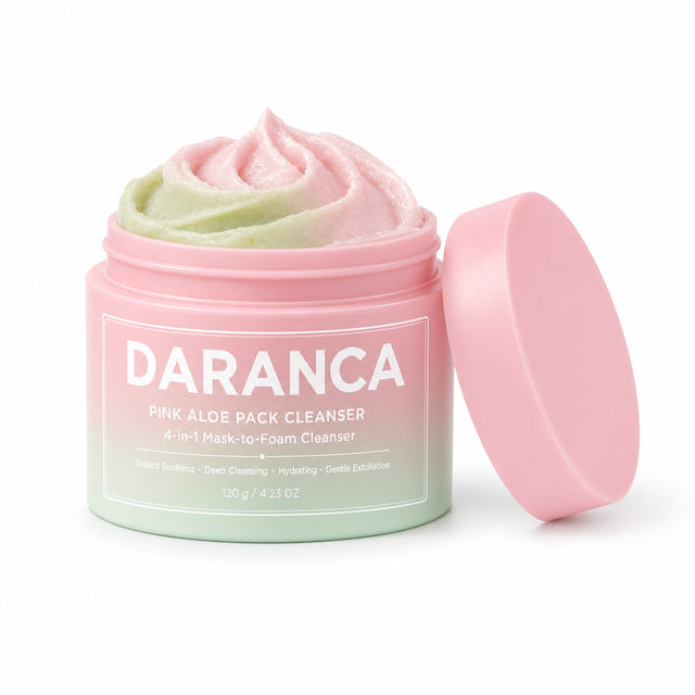 OEM ODM Pink Aloe Pack Cleanser 4-in-1 Mask to Foam Centella Asiatica Exfoliating Facial Wash