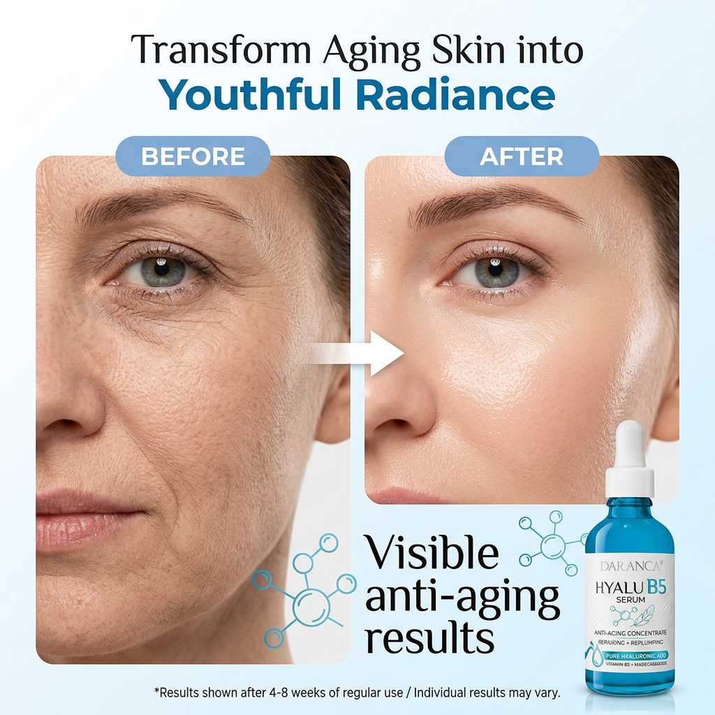 Hyaluronic Acid & Vitamin B5 Panthenol Deeply Hydrates Skin Face Serum