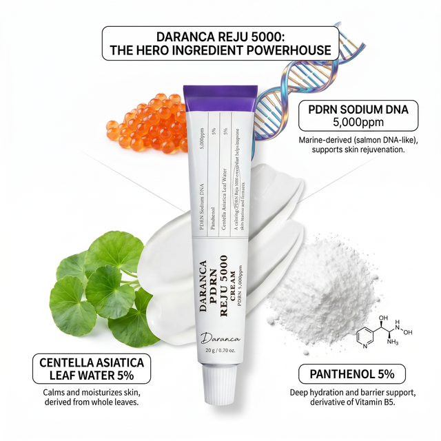 Reju 5000 Face Cream 5000ppm PDRN Sodium DNA Centella Panthenol Hyaluronic Acid Repair Soothing Facial Cream
