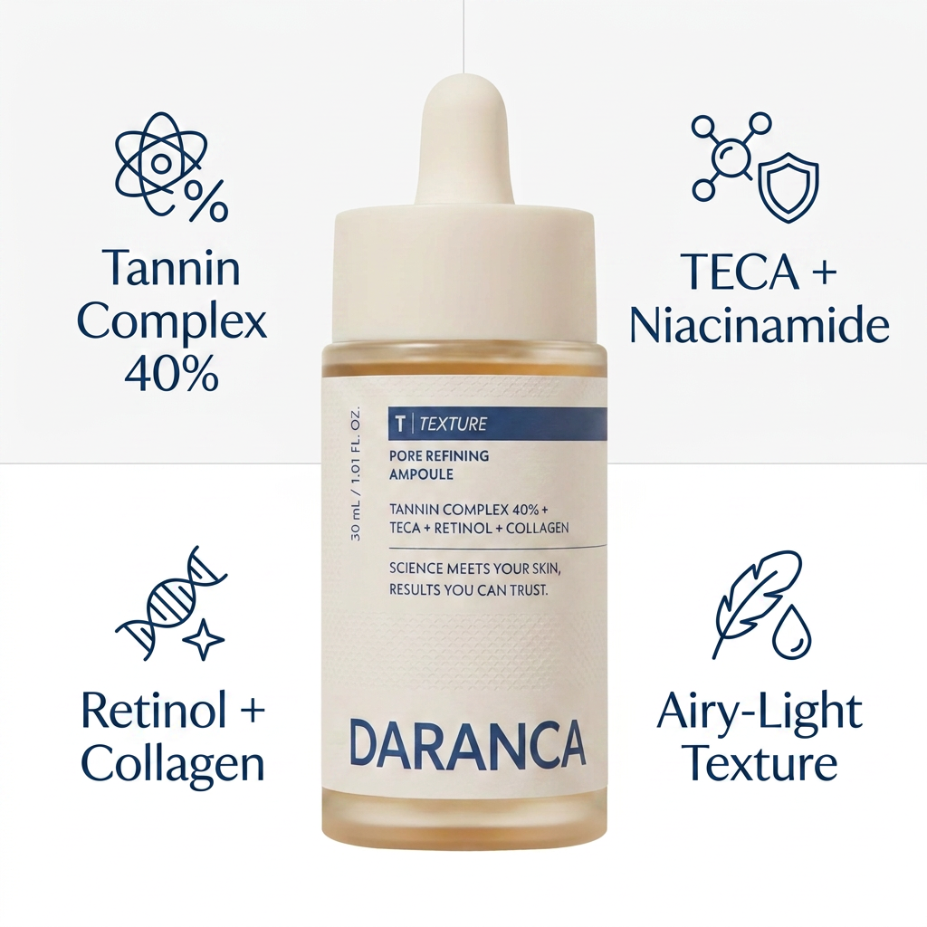 DARANCA Pore Refining Ampoule 40% Tannin Complex Retinol Smooth Face Serum 30ml Manufacturers