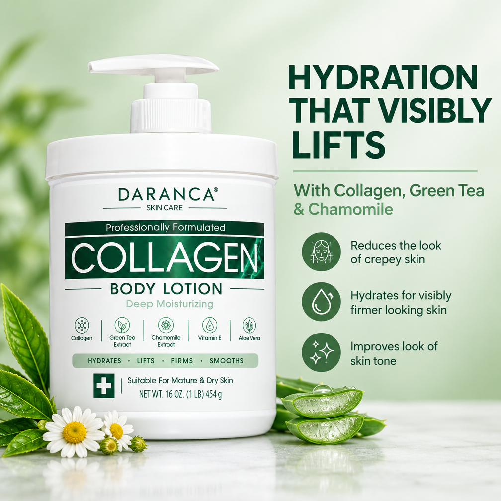 Daranca Collagen Body Lotion with Green Tea Chamomile Vitamin E Aloe Vera