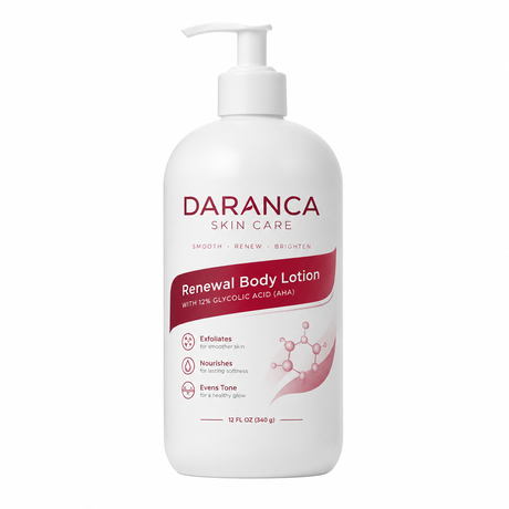 Daranca Renewal Body Lotion 12% Glycolic Acid AHA Exfoliating Moisturizer for Rough