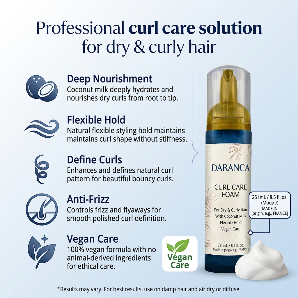 Curly Hair Styling Coconut Milk Nourishing Foam Mousse