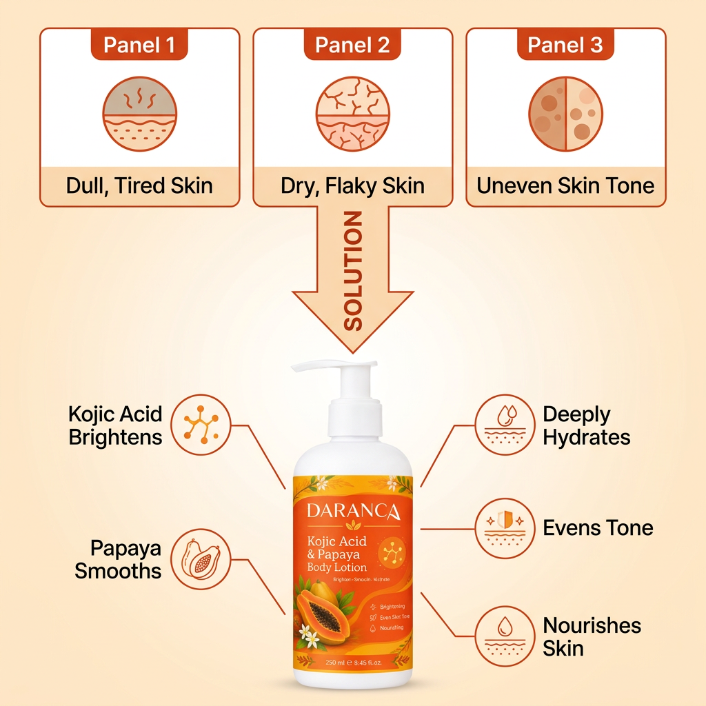 Daranca Brightening Smoothing Hydrating Kojic Acid Papaya Body Lotion