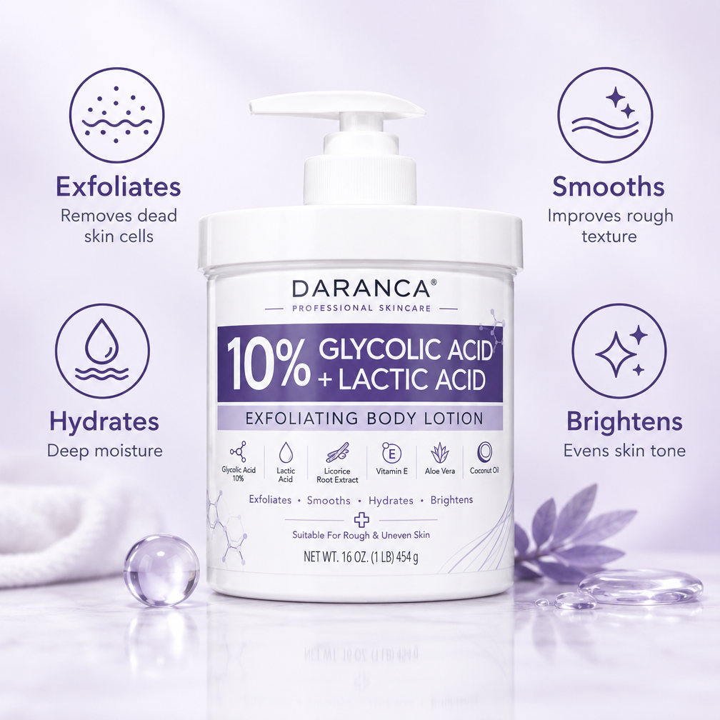 Daranca 10% Glycolic Acid + Lactic Acid Exfoliating Body Lotion