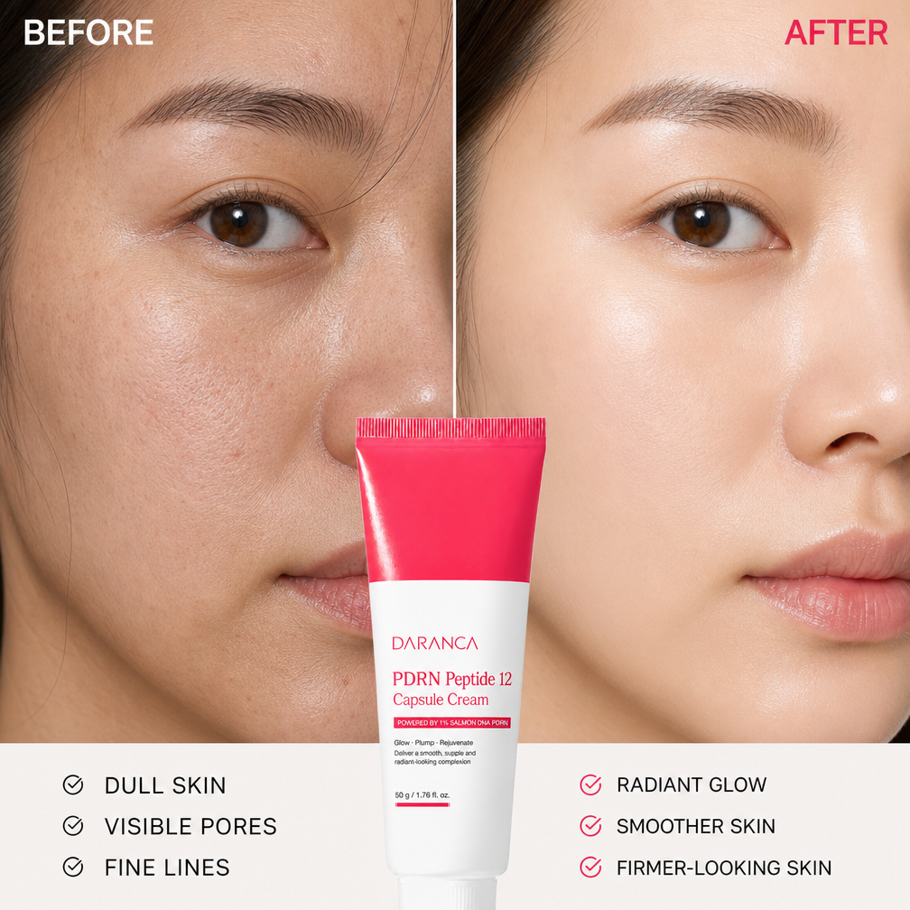 Custom Logo PDRN Peptide 12 Capsule Face Cream Pink Burst Capsule Anti-Aging Firming Radiance Boost Moisturizer 50g