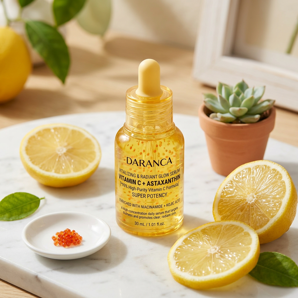 Custom Vitamin C Astaxanthin Vitalizing Glow Face Capsule Serum Niacinamide Kojic Acid Antioxidant Brightening