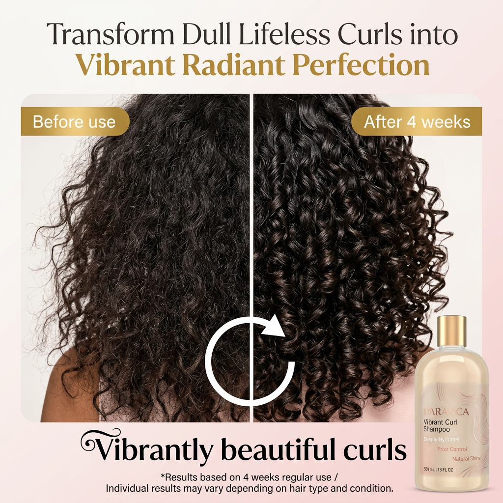 Daranca Vibrant Curl Hair Shampoo 384mL - Deeply Hydrating, Frizz Control