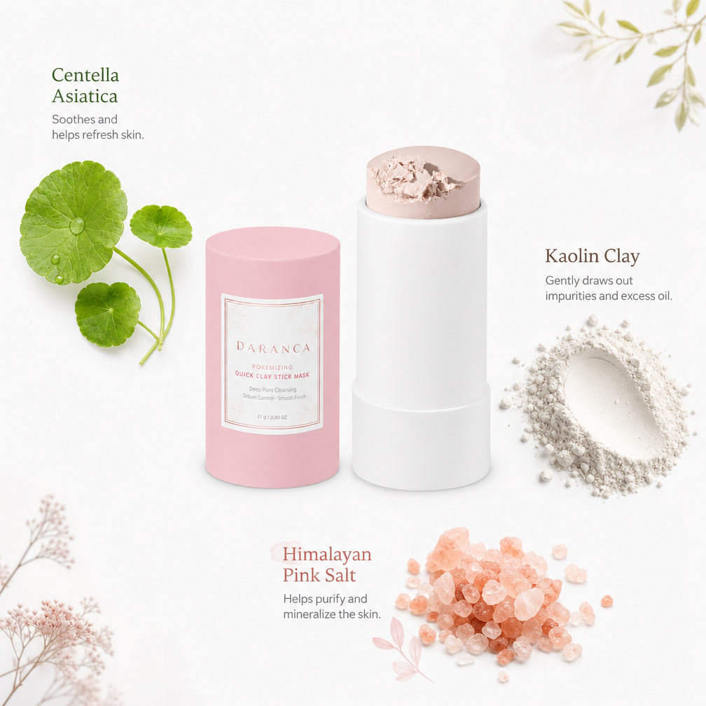 Custom Centella Asiatica Clay Mask Stick Kaolin Clay Himalayan Pink Deep Pore Purifying Control