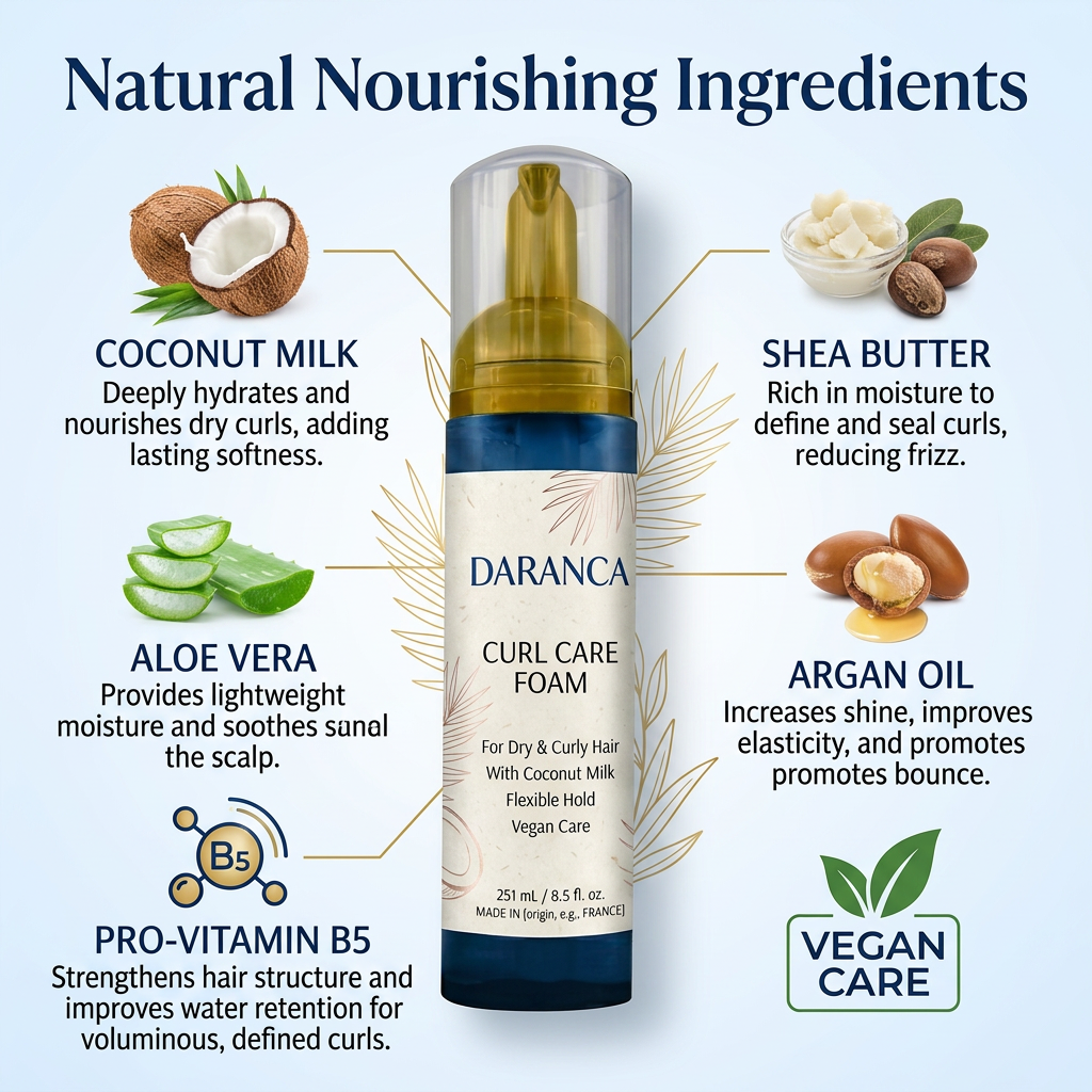 Curly Hair Styling Coconut Milk Nourishing Foam Mousse