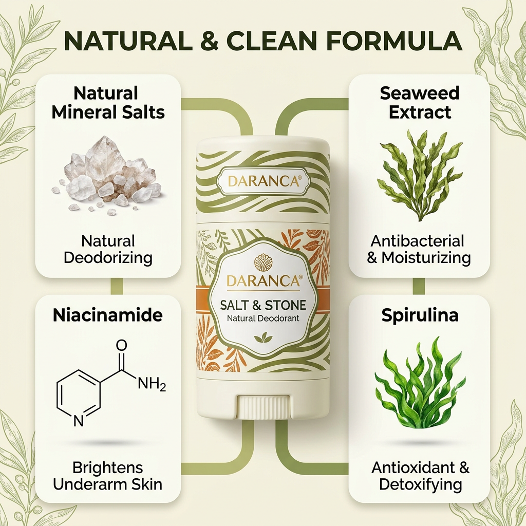 Aluminum Free Salt & Stone Natural Deodorant - Santal & Vetiver