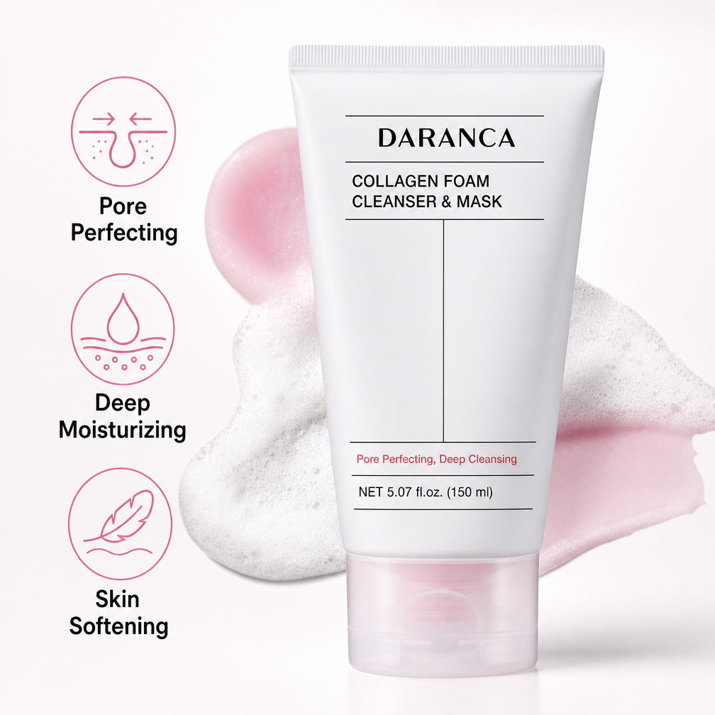 Custom Facial Collagen Foam Cleanser & Mask 2-in-1 Pore Minimizing Deep Cleansing Face Wash 150ml