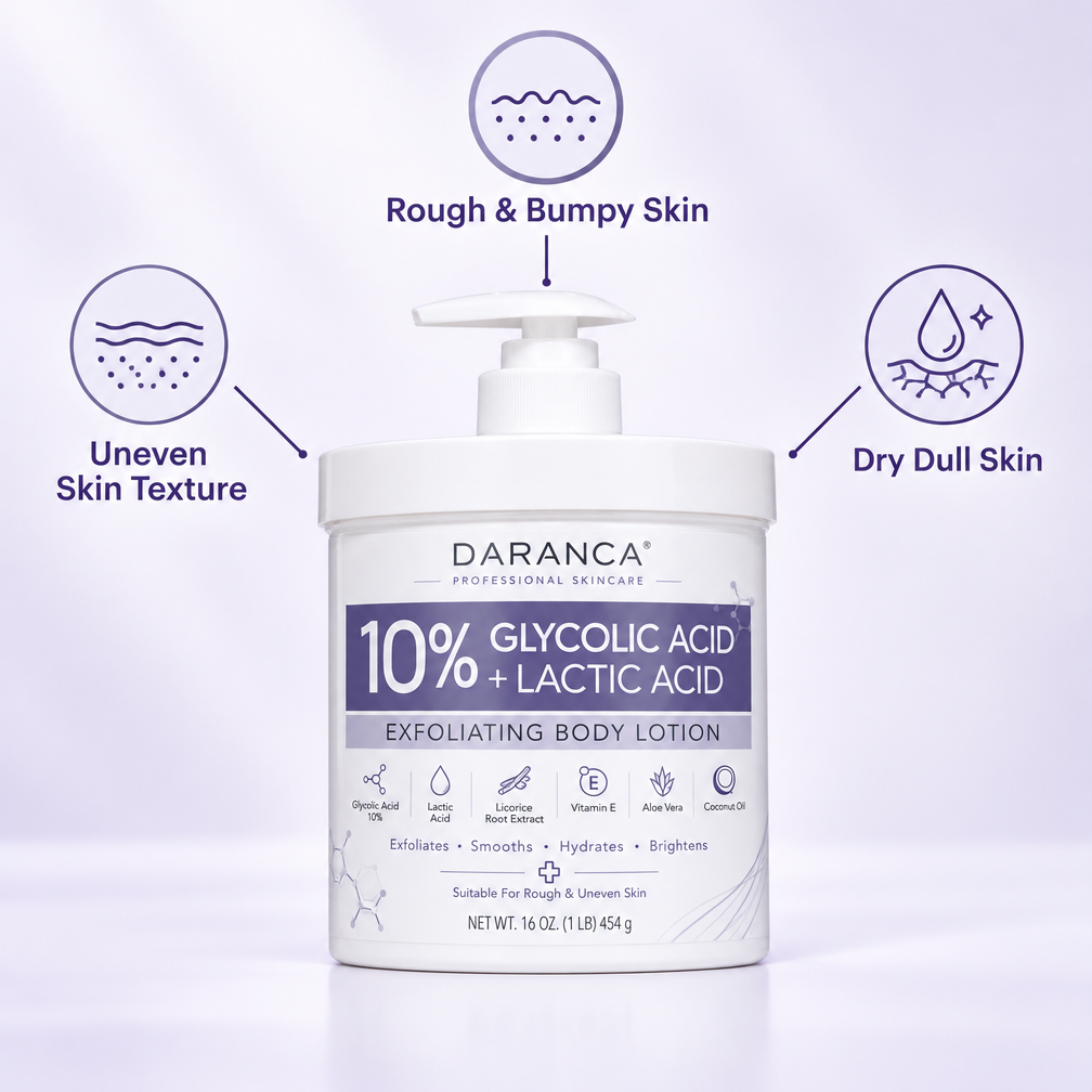 Daranca 10% Glycolic Acid + Lactic Acid Exfoliating Body Lotion
